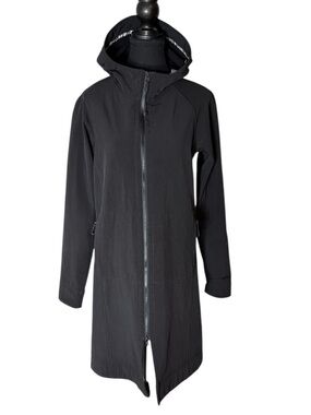 LULULEMON Black Apres Yoga Anorak Jacket Soft Shell Hood Pockets Size 6 / 8